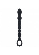 LEVELZ - Beaded Snake Silicone Anal Probe with Loop - Black